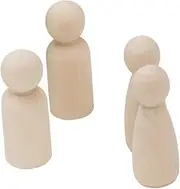 TEHAUX 20pcs Handpainted Wooden Puppets for Boys and Girls Natural Wood Craft Toys DIY Puppet Set Markers Paints Felt Yarn