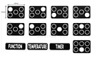 White Print 5 & 6 Hob Stove Cooktop Oven Sticker Label Electric Induction Gas
