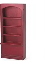 Odoria Dollhouse Bookcase Miniature Shelf: 1/12 Scale Bookshelf for Library School Office - Mini Living Room Display Wall Cabinet Antique Retro - Tiny Victorian Vintage Wood Furniture Red