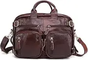 [HAMKVBPR] Mens Briefcase Multifunction Leather Briefcase Backpack Laptop Bag Messenger Shoulder Bag Office Briefcase College Bag Men Messenger Bag for Work Business