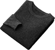 [Generic] Men's Cashmere Sweater Wool O-Neck Pullover Soft Warm Knitwear Sweater