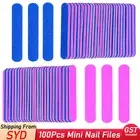 100X Mini Nail Files Professional Disposable Double Side Art Pedicure Manicu AU
