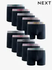 Black Pastel Waistband 10 pack A-Front Boxers (E82762) | $84
