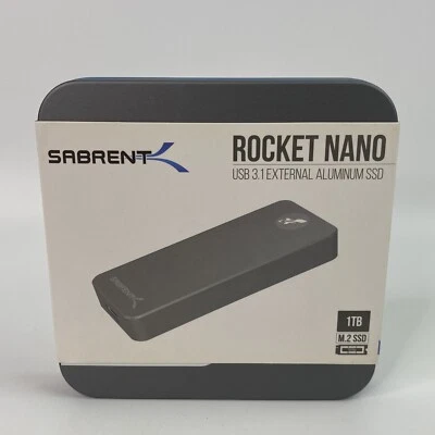 SABRENT 1TB Rocket Nano USB 3.1 External Aluminum NVME M.2 SSD 1000MBs NEW