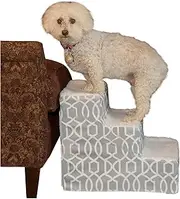 Pet Gear Soft Step III Pet Stairs, 3-Step for Pets up to 50 lb, Trellis Print, Mist
