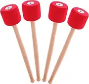 Hoement 2 Pairs Bass Mallet Head Drumsticks for Percussion Instruments Lightweight and Durable Mallet Hammers Suitable for Snare and Bass Drums