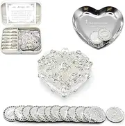 FANYX Arras Para Boda Catolica, Wedding Unity Coins, Arras De Boda Catolica with 13 Virgen of Guadalupe Coins, Silver.