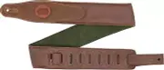 Levy's 2.5" Cirro Series Padded Garment Leather Guitar Strap; Brown & Green