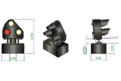 DCC Concepts HO Scale ~ 2-Wire Steam Era ~ 3-Light Ground Signal (12) DCD-GS-BR