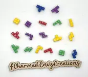 Shoe Charms Tetris - Colored Blocks - 18 Piece