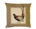 YAPATKWA BELGIUM, PHEASANT "TAILS-UP" WOVEN TAPESTRY PILLOW COVER, 18" x 18"