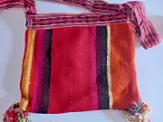Peruvian chuspa woven in sheep's wool Andean region Cusco