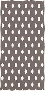 RPLIFE White Polka Dots Brown Beach Towel, Microfiber Sand Free Beach Towel-Quick Dry for Men Women