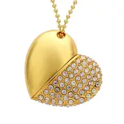 Crystal heart USB Flash Mini Pendrive USB 2.0 64GB Cle USB Valentine's Day Gift Pen Drive