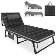 SEEUTEK Dgsea 3-in-1 Folding Portable Camping Cot Bed Adjustable Patio Chaise