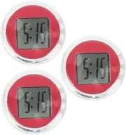 3pcs Electronic Clock Mini Digital Clock Motorcycle Clock Handlebar Quad Charger Motorcycle Handlebars Auto Small Car Clock Ram Flip Digital Watch Motorcycle Car Clock Movement Red