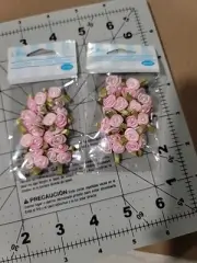 2 Pks 8ct Mini PINK Pearl FLOWER OFFRAY BRAND ST5