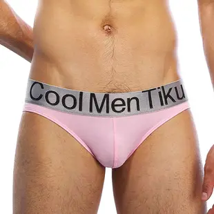 TIKU 梯酷 ~金屬質感腰帶 親膚彈性棉三角男內褲 -粉紅 (PM1863)