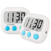 2 Pack Digital Kitchen Timer for Cooking Big Digits Loud Alarm Magnetic Backing