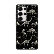 Galaxy S25 Ultra Impact Magnetic Case Dinosaur Fossils on Black