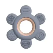 1PC Baby Silicone Teether Toy BPA Free Infant Wooden Ring Health Care Teething C