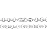Girls Sterling Silver 7mm Patterned Round Cast Belcher Chain Necklace