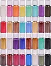 Mica Powder Pigment Powder Set for Painting, Nail Polish, Fine Arts, Lip Gloss, Makeup, Bath Bomb, Handmade Soap Making and Epoxy Resin (32 Colors)