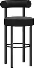 Luxury Bar Stools Velvet Seat Counter Height Barstools Bar Chairs with Footrest for Breakfast Counter Kitchen Island Pub Bar