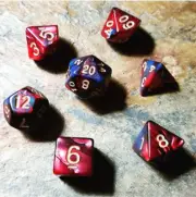 Midnight Heart 7 Dice RPG Set Polyhedral DND Dungeons and Dragons Pathfinder