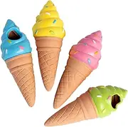 Clay Plant Watering Spikes - 4X Ice Cream Shape Automatic Irrigation Stakes,Auto-Water Irrigation System, Plant Watering Devices for Wine Bottles, Recycled Bottles, Easy Setup