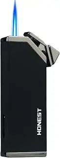 PROMISE Jet Torch Cigar Lighter, Single Flame Windproof Butane Fuel Cigarette Lighter (Black Crackle)