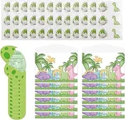 Pack of 12 Dino Invitation Cards for Children's Birthday, AMONENZ Dino Invitation Cards, Children's Birthday Invitation Cards, with Envelopes and Stickers, for Birthday Parties Invitation Group