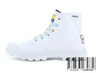 =CodE= PALLADIUM PAMPA X SMILEY 1990 電繡微笑聯名軍靴(白) 77363-116 刺繡 男