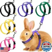 Outus 5 Pieces Adjustable Rabbit Harness and Leash Set Escape Proof Bunny Har