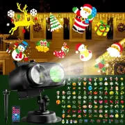 Christmas Projector Lights Outdoor, 2 in 1 HD Holiday Snowflake Projector Light