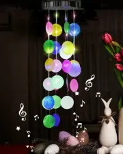 Solar Wind Chimes Outside,Shells Wind Chimes Lights Gifts for Mom Grandma Wom...