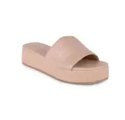 GLORIA VANDERBILT BLANCHE SANDA WOMEN SLIDE ON PLATFORM COLOR TAN SIZE 10