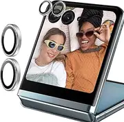 [Zeking] (2 Set) for Motorola Razr 40 Ultra Camera Lens Protector, Scratch-Resistant HD Clarity Ultra-Thin 9H Tempered Glass with Aluminum Edging, Individual Metal Lens Cover (Silver)