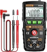 M108 Smart Digital Multimeter, Auto Range 4000 Counts NCV Universal Meter Handheld Multifunctional Tester Voltmeter Ammeter with Backlight Flashlight AC/DC Voltage &Current Resistance, Black