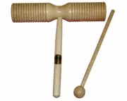 MANO PERCUSSION - Wooden Double Tone Block Kids, School, Beater Included