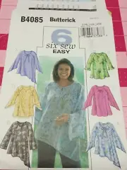 Butterick Pattern B4085 Asymmetrical Tops 5 Views Sizes 22W 24W 26W UNCUT