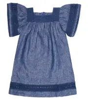 [Tartine et Chocolat] Tartine et Chocolat Linen dress Y 8 blue