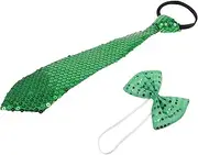 [WESIEVYA] St. Patrick's Day Irish Party Set Large Sequin Bow Tie Necktie Men's Shiny Bow Tie for Men's Dance Sequin Tie
