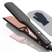 2 Inch Nano Titanium Ionic Flat Iron for Thick Hair, Dual Voltage Flat Iron H...