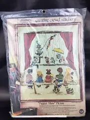 Vintage Paragon Puppet Show Children Crewel Stitchery Kit Adele Veres Needle