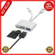 USB C SD Card Reader for Lighting and Type C, Portable Micro SD Card Reader Adap