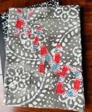 Composition Book with Handmade Fabric Cover - Batik "Kind" -NEW!