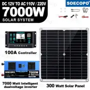 7000W Complete Solar Panel Kit Solar Power Generator 100A Home 110V/220V SysteV7