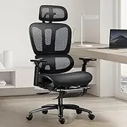 Ergonomic Office Chair Lumbar Support High Back Mesh Swivel Chair Computer Desk Chair with Adjustable Headrest and 3D Armrests for Home Office Conference Room Reception Room Gaming Room