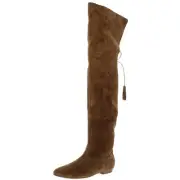 Celine Womens Chat Botte Tan Over-The-Knee Boots Shoes 37 Medium (B,M) BHFO 2143